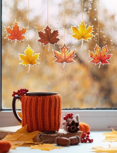 Fall Thanksgiving Hanging Decorations, Maple Leaf Ceiling Hanging Decor - Image 2