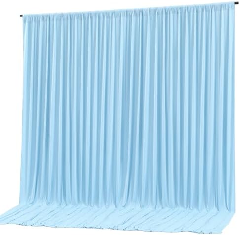 Blue Backdrop Curtain 10x10ft - Wrinkle Free Polyester Photo Curtain Backdrop Wedding Back Drop Fabric Drapes for Party Decorations Background for Photography by WishCare