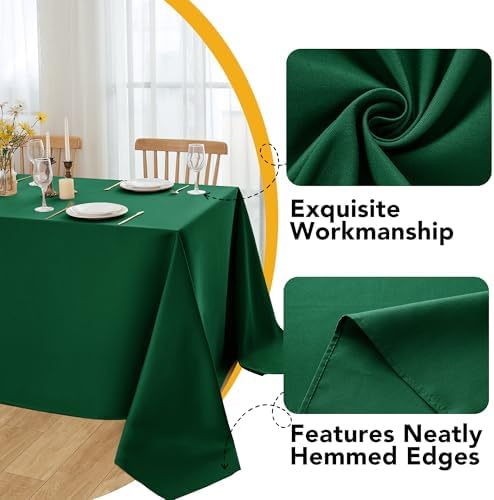 10-Pack Hunter Green Tablecloths for Rectangle Tables, 70 x 108 in - Image 3