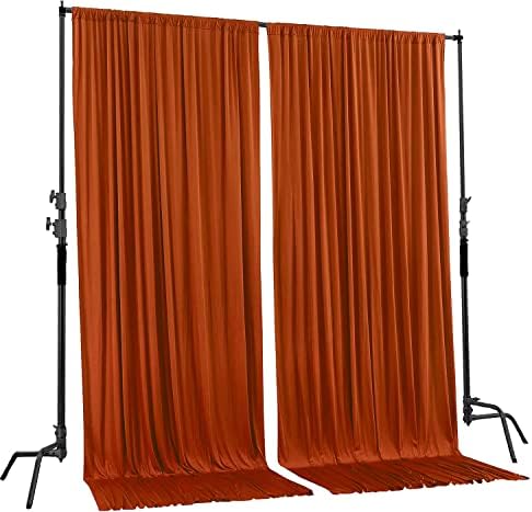 AK TRADING CO. 10 feet x 10 feet Rust IFR Polyester Backdrop Drapes Curtains Panels with Rod Pockets - Wedding Ceremony Party Home Window Decorations - Image 2