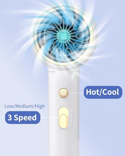 Foldable Portable Ionic Hair Dryer 1600W - Compact Mini Blow Dryer with Diffuser, Concentrator & Comb Nozzle, Intelligent Temperature Control, Low Noise for Home, Salon & Travel (White) - Image 5
