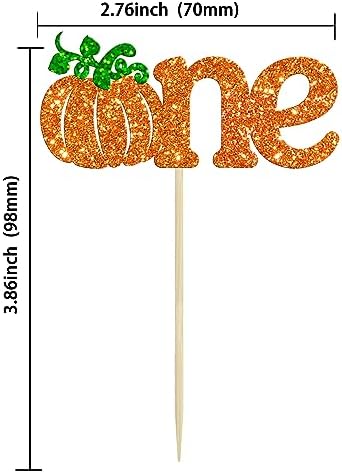 24Pcs Pumpkin One Cupcake Toppers Glitter Fall Theme 1st Birthday Cupcake Picks Pumpkin Themed Baby Shower First Birthday Thanksgiving Party Cake Decorations Supplies - Image 2