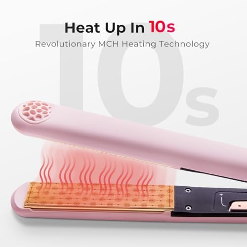TYMO Flat Iron Hair Straightener and Curler 2 in 1 with 10s Fast Heating, 1 Inch Professional Titanium Straightening Curling Iron with 32 Adjustable Temp and Automatic Shut Off, Light Pink - Image 4