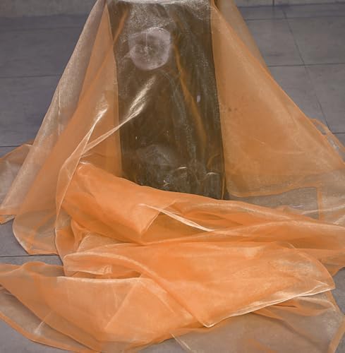 90 Yard Organza Fabric 44" Wide for Wedding Event Décor - Peach - Image 3