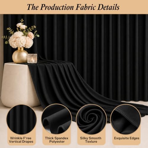 Black 5ft x 10ft Backdrop Curtain - Image 5