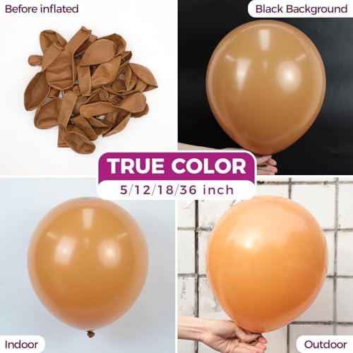 Bezente Tan Latex Round Helium Party Balloons 100 Pack 12 inch - Image 2