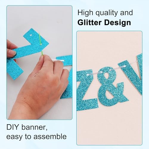 BEISHIDA Glitter Lake Blue 116 PCS A-Z DIY Letter Custom Banner Party Decor - Image 2
