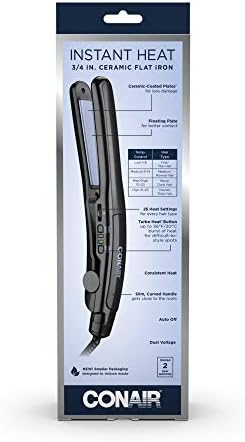Conair Flat Iron, Instant Heat, Turbo Heat Boost, Ceramic, 3/4" - Image 5