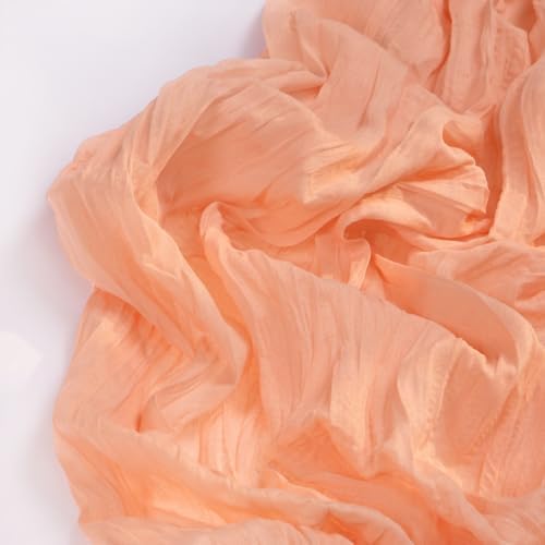 DeZerlor Peach Cheesecloth Table Runner 1 Pack Summer Boho Runner - Image 3