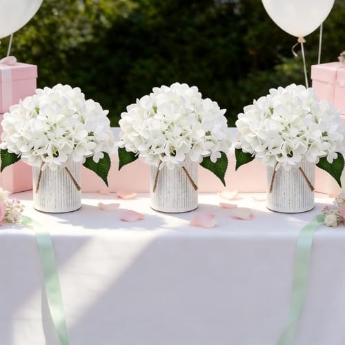 Ivory White Flower Table Centerpieces,Set of 6, Hydrangeas - Image 6