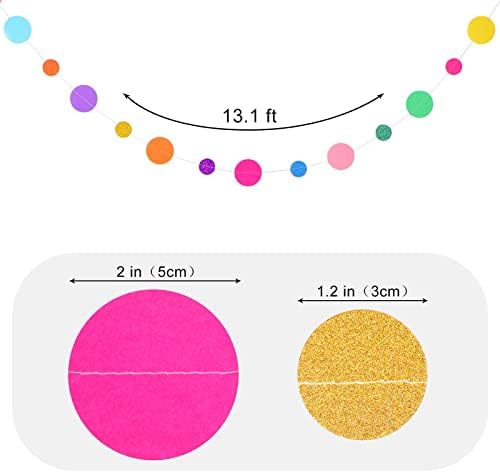 Outus 20 Pieces Dot Garland Banner Hanging, Rainbow - Image 2