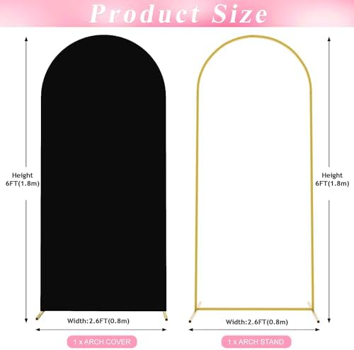 Wokceer 6FT Arch Backdrop Stand and Cover Set,Arch Stand with Black Cover - Image 2