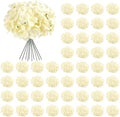 Auihiay 64Pcs Champagne Artificial Hydrangea Flowers,Silk Hydrangeas by Auihiay