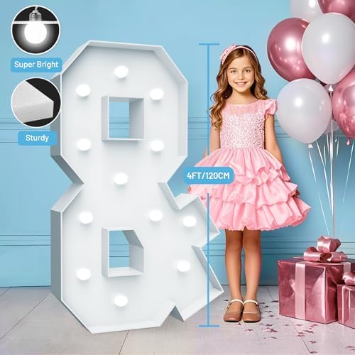 4FT Marquee Light Up Letter &, Foam Board & Water Bag, 12 Bulbs for Party - Image 3