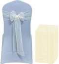 MDS Pack of 50 Organza Chair Sashes for Wedding & Event Décor – Ivory by MDS