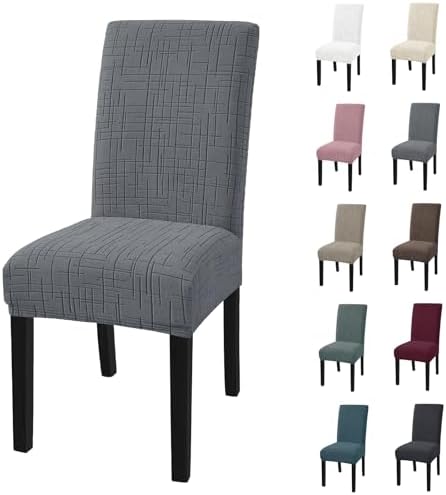 Super Stretch Chair Covers for Dining Chairs Set of 2, Light Gray by CYCMACOHOME