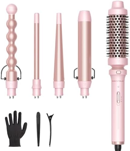 Wavytalk 5 in 1 Curling Wand Set with Thermal Brush & 0.5"-1.25" Barrels by wavytalk-HairTalks