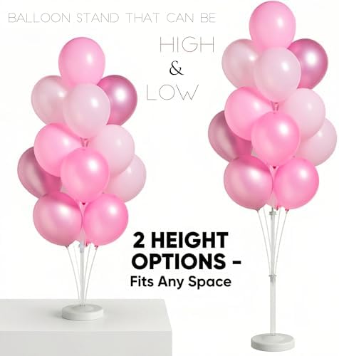 Pink Balloon Stand Kit Set of 2 for Table or Floor Girls Party Decor - Image 5