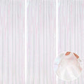 Backdrop Curtains Iridescent Sequin Fabric 3 Pieces 2ftx8ft Glitter Fabric by QueenDream