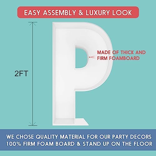 2FT DIY Mosaic Balloon Letter P Frame, Fillable Party Backdrop Decor - Image 2