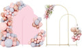 SuuWoee Wedding Arch Backdrop Stand Set of 2 With Pink Cover (7.2FT+6FT) by SuuWoee