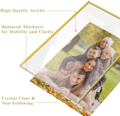 Dynta Acrylic Sign Holder 4x6 8 Pack Double Sided Clear Plastic Display Stands, Tabletop Menu Holder, Flyer Display for Wedding, Party, Restaurant, Office, Retail (Gold Frame) - Image 4