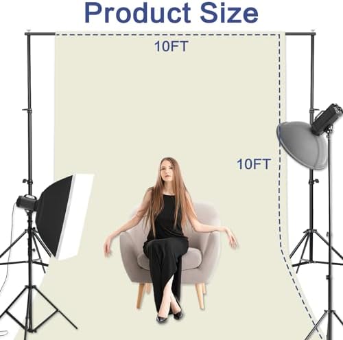 GFCC 10FTx10FT Ivory Backdrop Background for Photography Photoshoot - Image 3