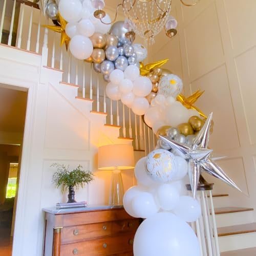 Voircoloria 90pcs White Balloons Garland Arch Kit, 18 12 10 5 Inch - Image 6