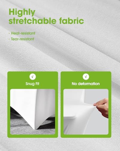 Pureegg Spandex Tablecloth 6ft 6 Pack White - Image 3