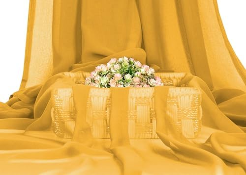 75 Yard Chiffon Fabrics, 44" Wide, Lightweight, Sheer – Gold - Image 2
