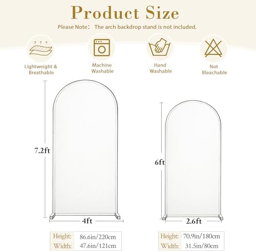 Brown Green Arch Backdrop Cover for Wedding, 7.2FT 6FT Set of 2 Stretchy Spandex Fitted Arch Stand Cover for Baby Shower, Birthday Party Decor, Chiara Backdrop Cover with Double-Sided Design - Image 5