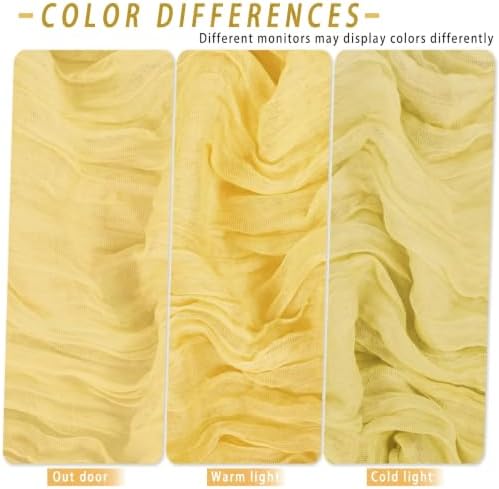 8 Pack Light Yellow Cheesecloth Table Runner 17x108 inch Boho Gauze Cheese Cloth Table Runners for Wedding Party Baby Bridal Shower Home Decor - Image 5