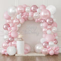 Blocesa Pearl Pink White Balloons Arch Kit Double Stuffed, Party Decor. by Bloces