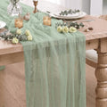 Artoid Mode 3Pcs Sage Green Gauze Table Runner 28x120Inch, Seasonal Sheer Kitchen Dining Holiday Wedding Birthday Baby Shower Table Decor for Home Party by ArtoidMode