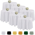 Fitable 6 Pack White Round Tablecloths - 108 Inches in Diameter by Fitable