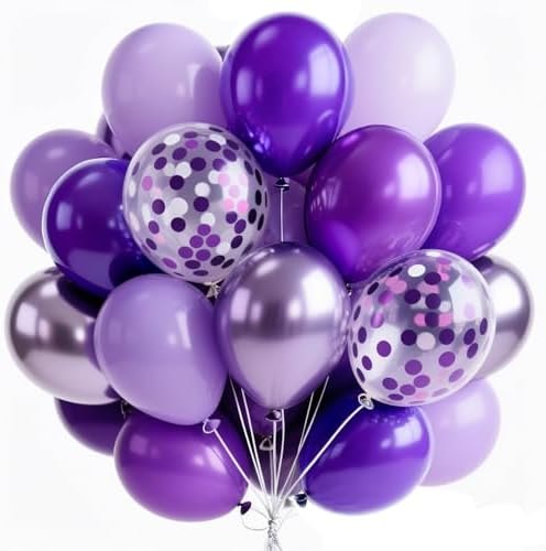 PartyWoo Purple Balloons 66pcs 12 Inch Light Purple Lilac Lavender Balloons by PartyWoo
