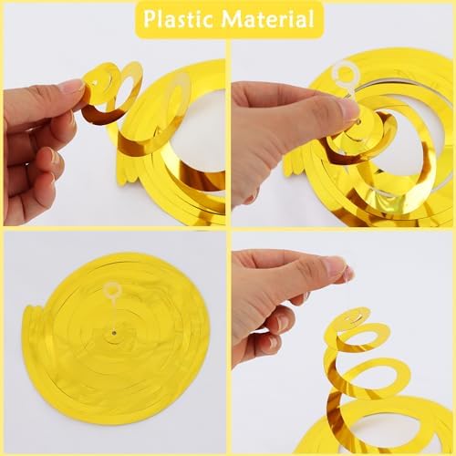 BEISHIDA 20Pcs Gold Silver Hanging Swirls Wedding Graduation Ceiling Decor - Image 3