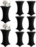 KeyWave Spandex Cocktail Table Covers, 28x43 Inch, Black, 8 Pack by Keywave