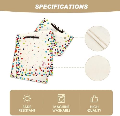 Artoid Mode Polka Dot Beige Happy Birthday Table Runner, Seasonal Kitchen Dining Table Decoration for Home Party Decor 13x120 Inch - Image 5