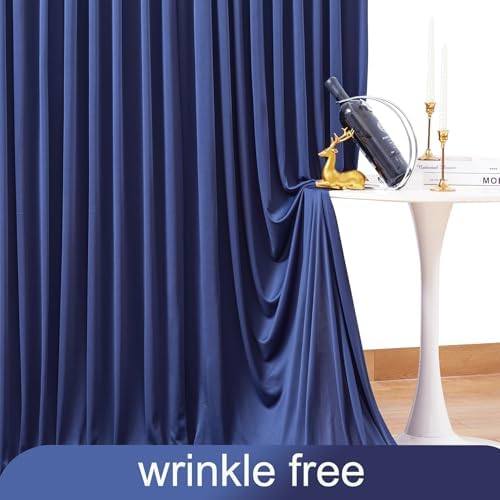 8 Panels Navy Blue Backdrop Curtain for Parties Wrinkle Free Photo Curtains Backdrop Drapes Fabric Decoration for Wedding Birthday Party Baby Shower 40ft(W) x 10ft(H) - Image 6