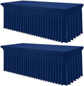 Smiry 2 Pack Spandex Elastic Fitted Table Cloth Skirt for 8FT Table by Smiry