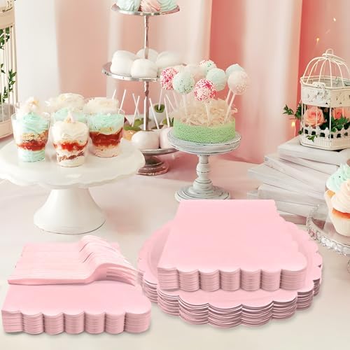Pink Paper Plates and Napkins Party Supplies - Image 5