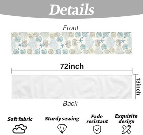 Coastal Decor Runner Linen Blue Teal Summer Beach Nautical Table Runners - Image 6