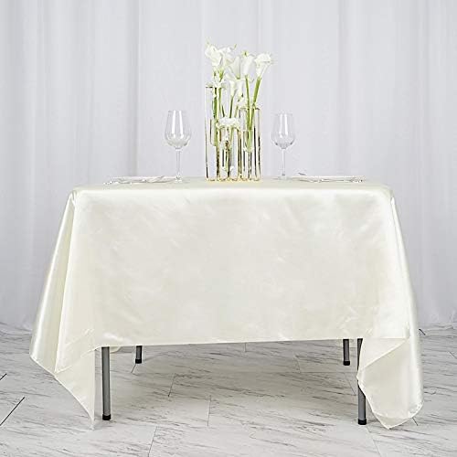 Balsa Circle 10 pcs 72x72 inch Ivory Square Tablecloth Satin Fabric Overlays Linens | Table Cloths Cover for Wedding Party Banquet Reception Events Decoration Kitchen Dining Events Kitchen Dining - Image 4