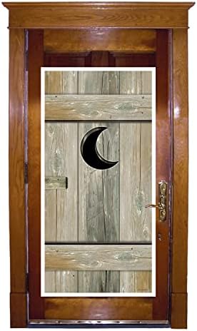 Beistle Outhouse Door Cover Rustic Wood Look Decoration 5 Feet x 30 Inches - Image 4