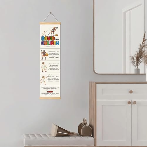 David and Goliath Banner, Church Banner, Christian Rustic Hanging Door Flag, Farmhouse Decorations Outdoor Indoor, Church Activity Decor, Bible Lesson, Scripture and Words Decorations - Image 5