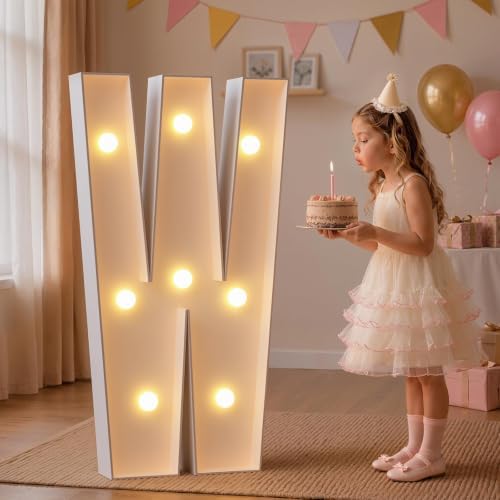 imprsv Large Marquee Letters, 3FT Light Up Letters W Sign for Party Decor by Letsmakeitimpressive