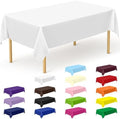 12 Packs Disposable Table Cloths, Plastic Tablecloths for Rectangle Tables by QZYL