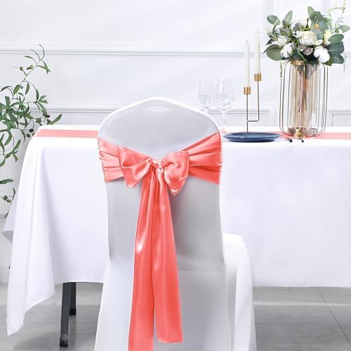 SiinvdaBZX 12 Pcs Coral Satin Table Runner 12 x 108 inches Long - Image 6