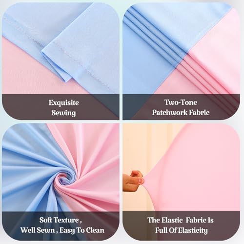 7.2FT 6FT Arch Backdrop Cover for Wedding, Set of 2 Stretchy Spandex Fitted Arch Stand Cover for Gender Reveal Baby Shower Party Decor, Chiara Backdrop Cover with Double-Sided Design(Pink, Blue) - Image 4